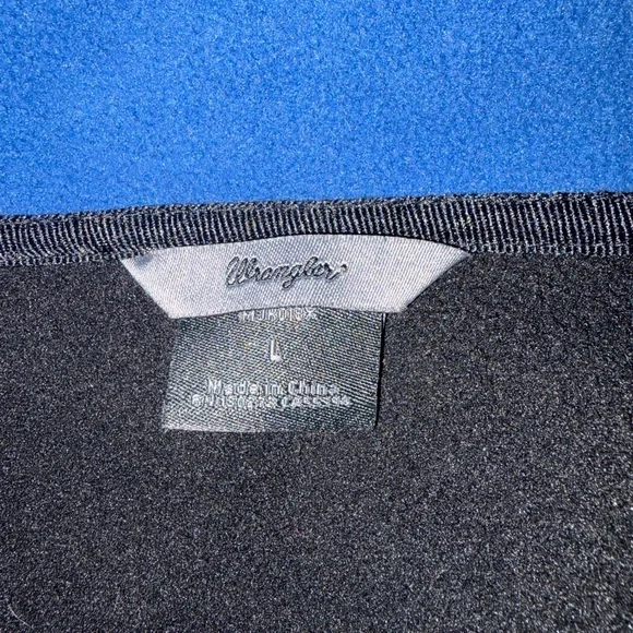 Wrangler Water Repellent Trail Vest Mens Size Large Blue/Black Full Zip MJK018X - Picture 7 of 8